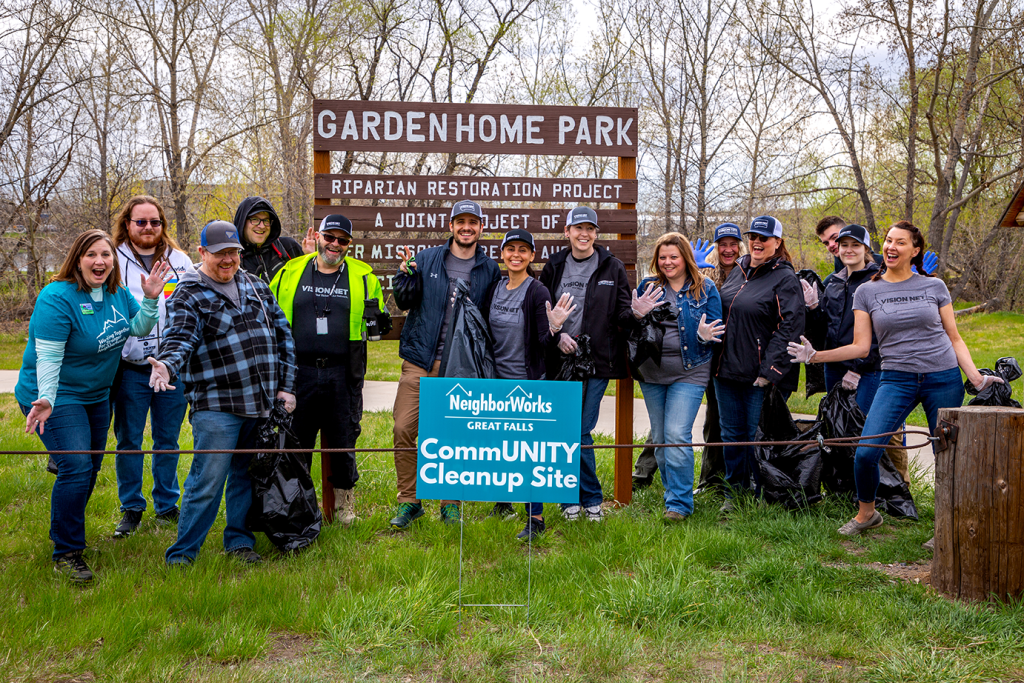 Vision Net Employees Partake In The Great Falls CommUNITY Cleanup Day 