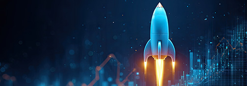Rocket launching, financial resilience concept